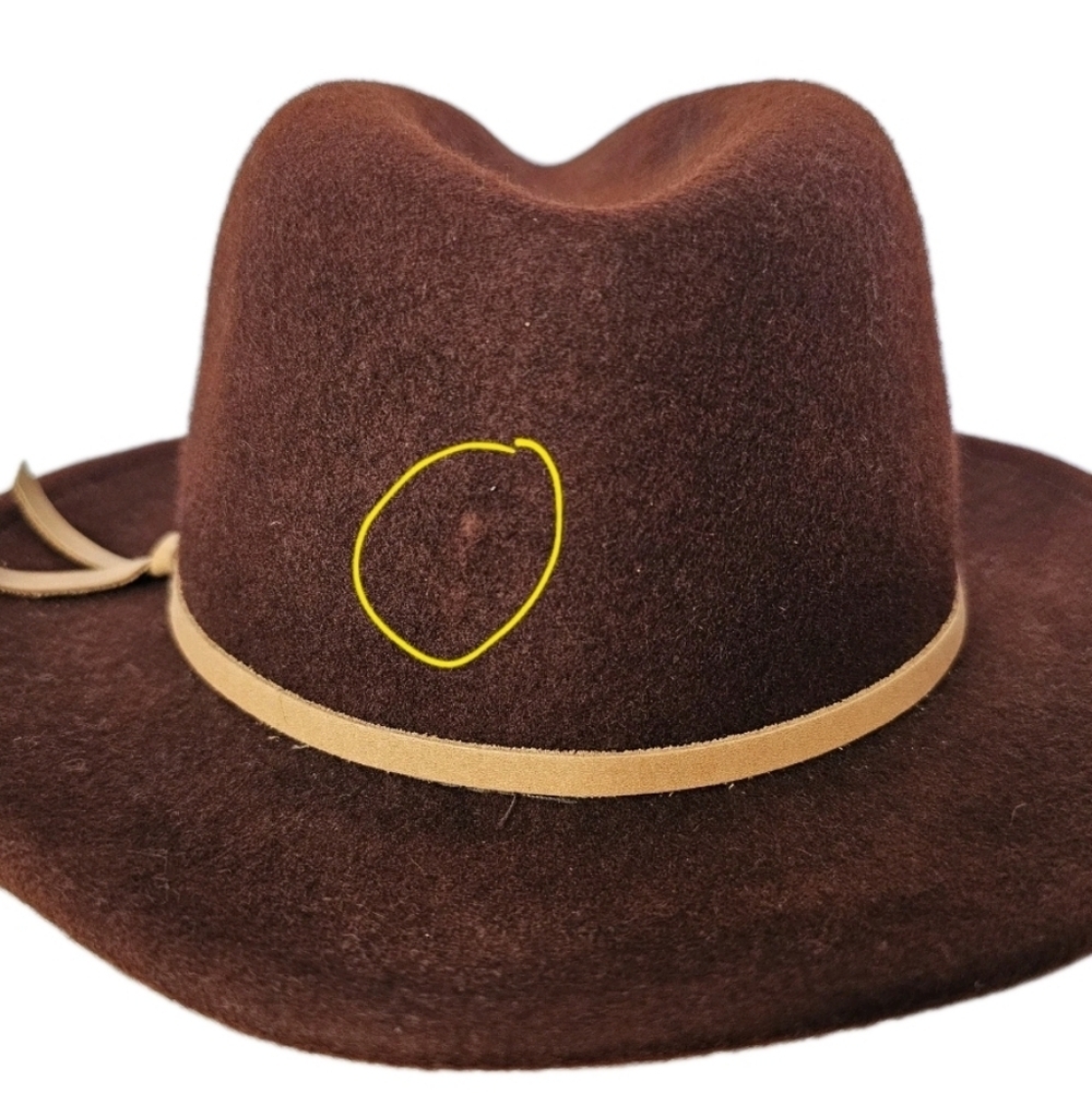 NEW Yellow 108 Eastwood Fedora Hat Men's Large Brown 100% Wool Felt Made in USA - Picture 6 of 14